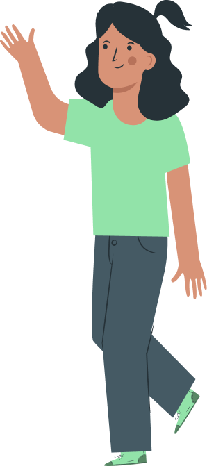 Woman waving